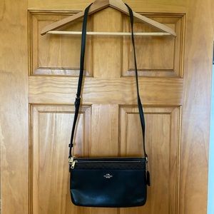 Coach black leather crossbody
